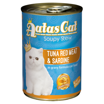 Aatas Cat Soupy Stew Tuna Red Meat & Sardine 400g Carton (24 Cans)